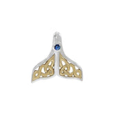 Celtic Whale Tail Gold Accent Sterling Silver Pendant MPD071 - Pendants